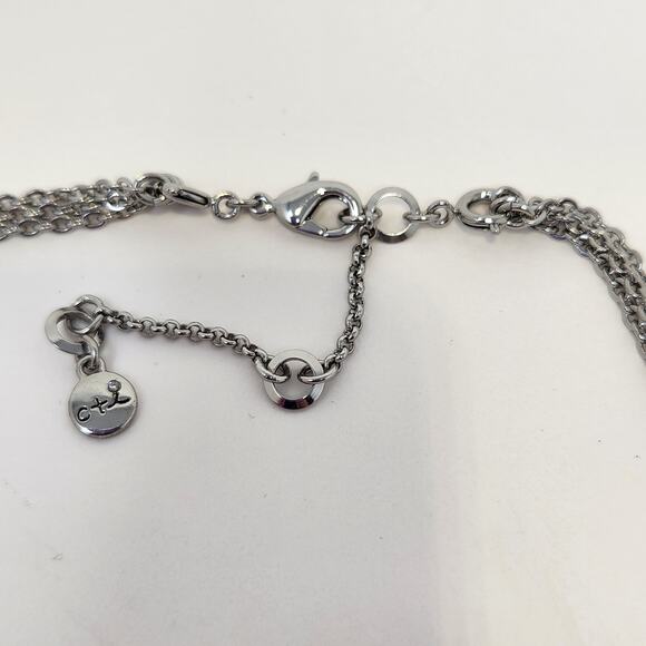 Chloe Isabel Multi Chain 3 in 1 Necklace Convertible Rhinestone Silver Tone - Picture 4 of 8
